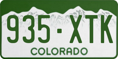 CO license plate 935XTK