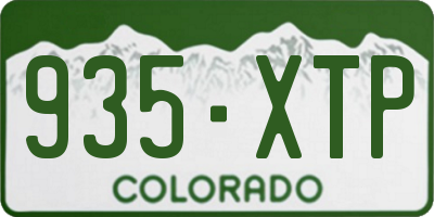 CO license plate 935XTP