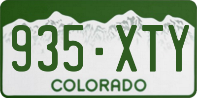 CO license plate 935XTY