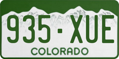 CO license plate 935XUE