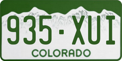 CO license plate 935XUI