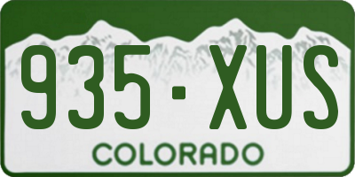 CO license plate 935XUS