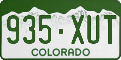 CO license plate 935XUT