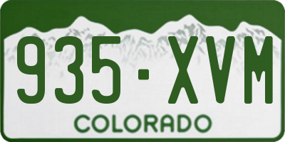 CO license plate 935XVM