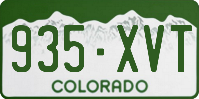 CO license plate 935XVT