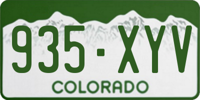 CO license plate 935XYV