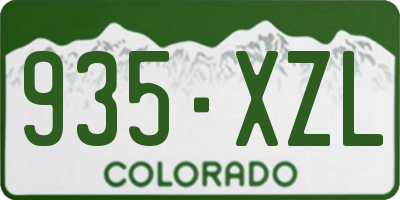CO license plate 935XZL