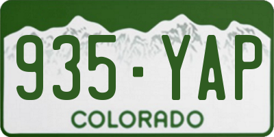 CO license plate 935YAP