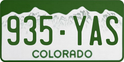 CO license plate 935YAS