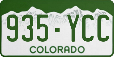 CO license plate 935YCC