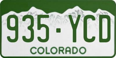 CO license plate 935YCD