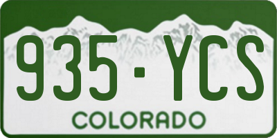 CO license plate 935YCS