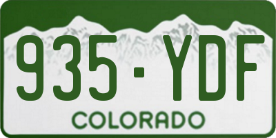 CO license plate 935YDF