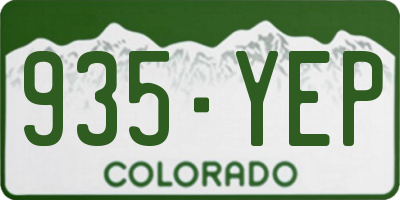CO license plate 935YEP