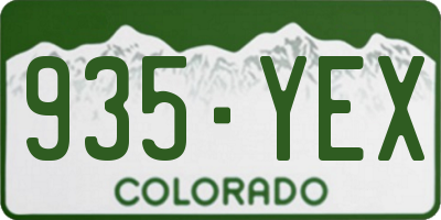 CO license plate 935YEX