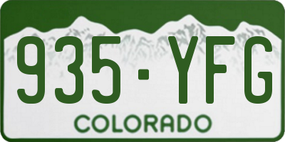 CO license plate 935YFG