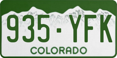 CO license plate 935YFK