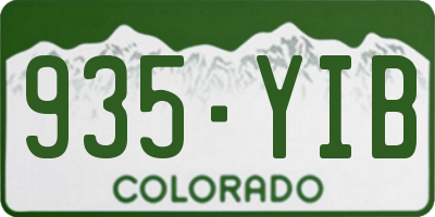 CO license plate 935YIB
