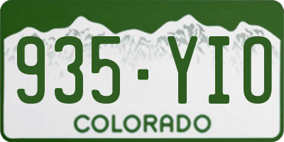CO license plate 935YIO