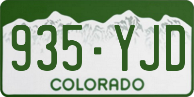 CO license plate 935YJD