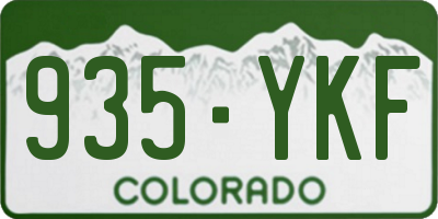 CO license plate 935YKF