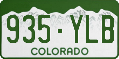 CO license plate 935YLB