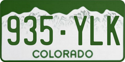 CO license plate 935YLK