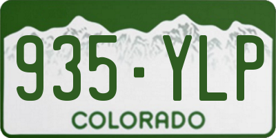 CO license plate 935YLP