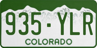 CO license plate 935YLR