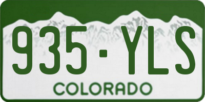CO license plate 935YLS