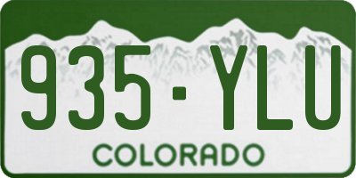 CO license plate 935YLU