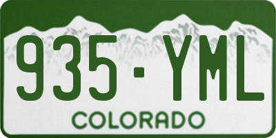 CO license plate 935YML