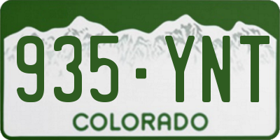 CO license plate 935YNT