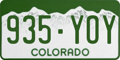 CO license plate 935YOY
