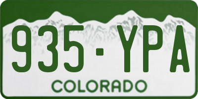 CO license plate 935YPA