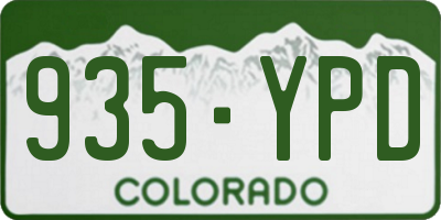 CO license plate 935YPD
