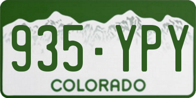 CO license plate 935YPY