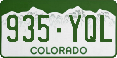 CO license plate 935YQL