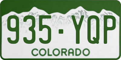 CO license plate 935YQP