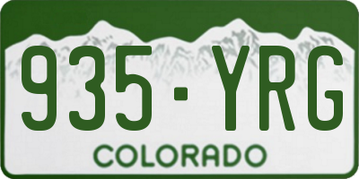 CO license plate 935YRG