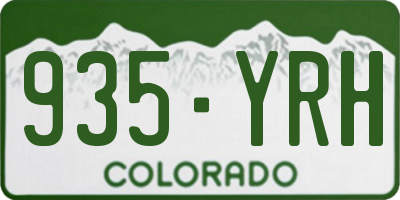 CO license plate 935YRH