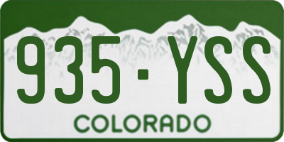 CO license plate 935YSS