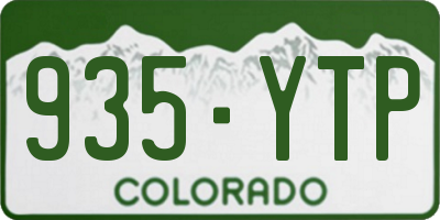 CO license plate 935YTP