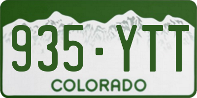 CO license plate 935YTT