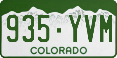 CO license plate 935YVM