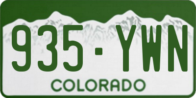 CO license plate 935YWN
