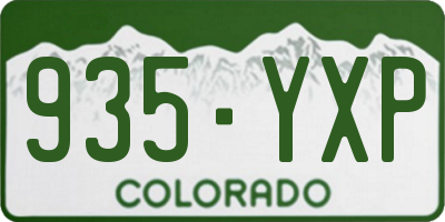 CO license plate 935YXP
