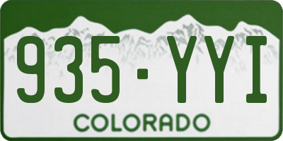 CO license plate 935YYI