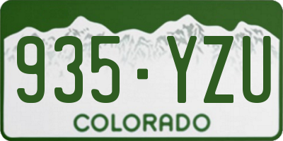 CO license plate 935YZU