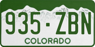 CO license plate 935ZBN